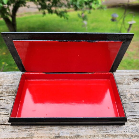 Russian Lacquer Box Palekh Fedoskino Fairy Tale Phoenix Design Signed Collectibl - Picture 5 of 11